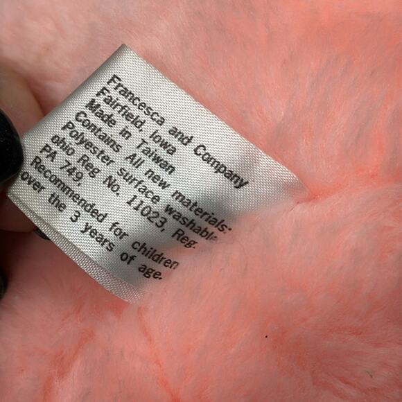 Vintage 1987 Rich's Exclusive Priscilla stuffed pink pig stuffed plush with bib - Picture 7 of 11